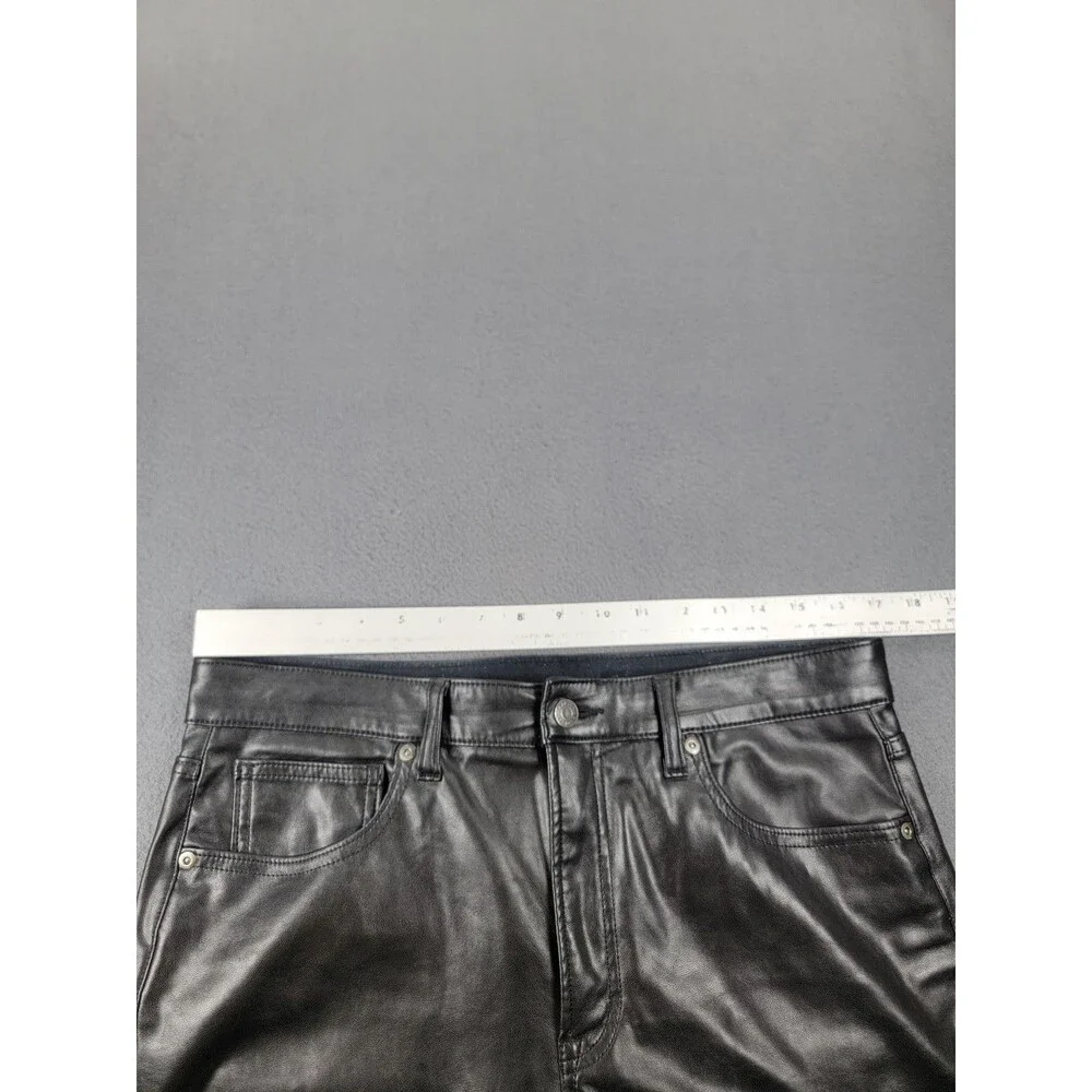 GAP Pants Womens 31 Black Vintage Slim High Rise Faux Leather Coated Modern - Picture 5 of 13